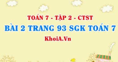 Bài 2 trang 93 SGK Toán 7 Tập 2 Chân trời sáng tạo